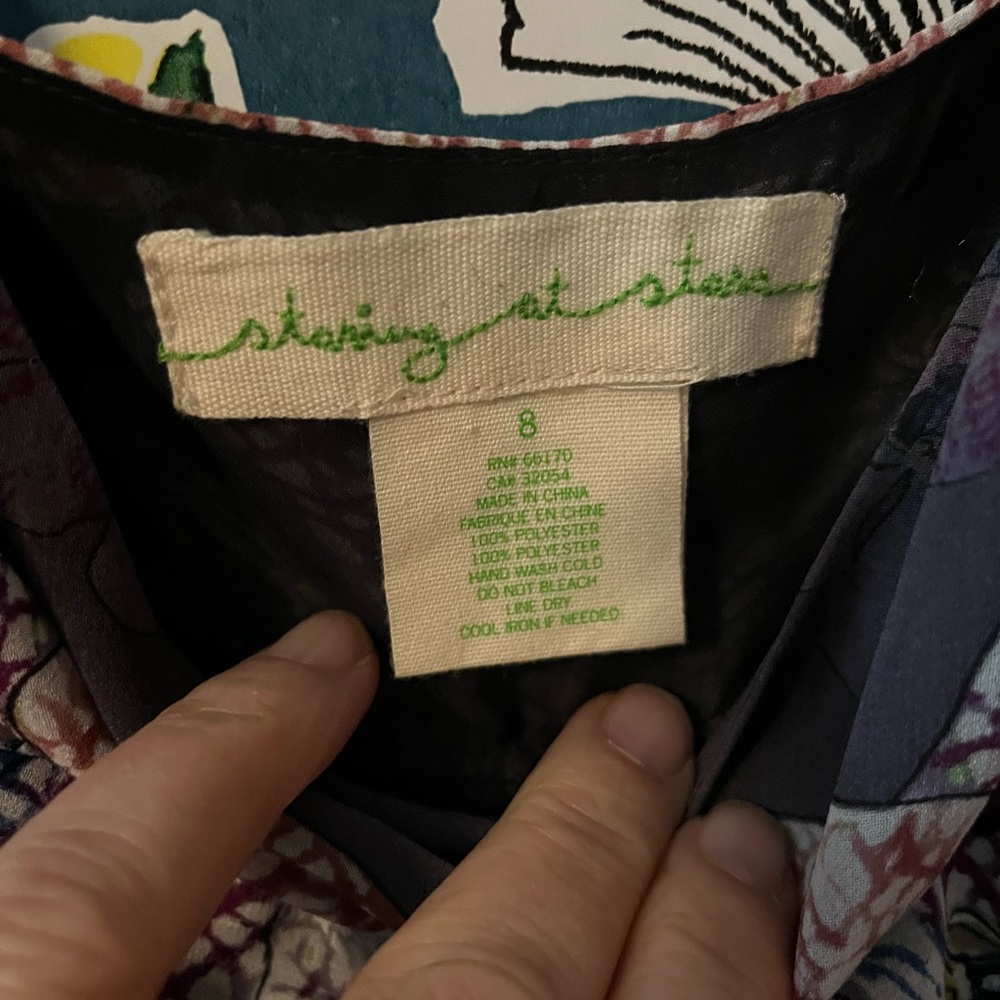 Anthropologie/Staring at stars: women’s (8) Spaghetti strap print dress - Picture 4 of 8